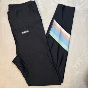 P.E‎ Nation Black Leggings Stripe Panel Size L